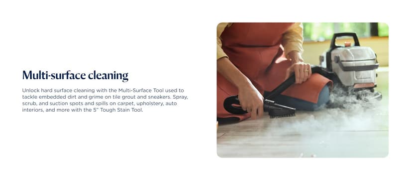 BISSELL Little Green HydroSteam Multi-Purpose Portable Carpet and Upholstery Cleaner, Car and Auto Detailer, 3618