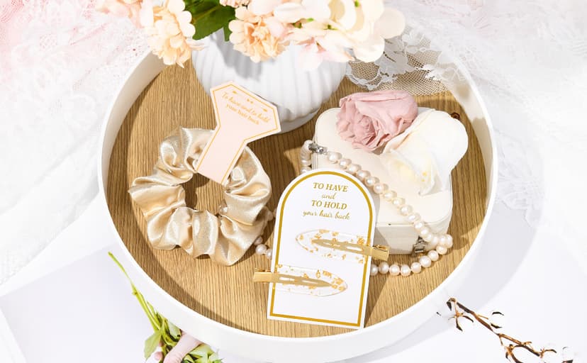 12 PCS Soft Silk Satin Hair Accessories - Scrunchies, Hair Clips for Bridal Shower Gifts, Wedding Favors for Women and Girls