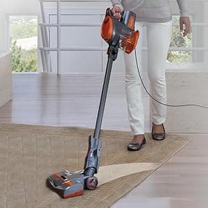 Shark HV302 Rocket Pet Corded Stick Vacuum, Lightweight with Swivel Steering for Carpets & Hard Floors, Converts to Hand Vacuum, Includes Crevice Tool, Pet Multi-Tool & Precision Duster, Orange