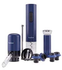 Ivation Wine Gift Set – Includes Electric Opener, Aerator, Vacuum Preserver, 2 Stoppers, Foil Cutter & Charging Base