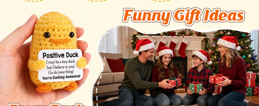 MBL Christmas Stocking Stuffers for Women - Emotional Positive Inspirational Support Small Funny Gag Crochet Duck Pickle Birthday Xmas for Men for Coworker Boss Colleges Her Him Friend