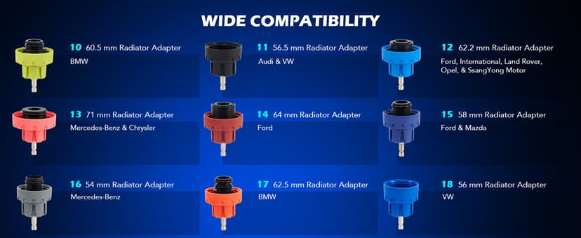 Orion Motor Tech Coolant Pressure Tester Kit, 31pc Master Coolant Vacuum Refill Kit with 23 Radiator Adapters, Radiator Cooling System Pressure Tester Kit with Vacuum Pump Vacuum Purge & Refill Tool