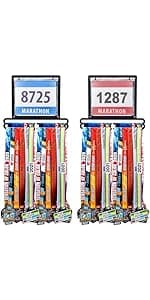 Moxweyeni Race Medal and Bib Display Medal Hanger Running Bib Holder Wall Mounted Hanging Rack Stands Gifts for Runners