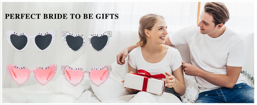 Etercycle Heart Sunglasses, Bride to Be Gifts Bachelorette Party Bride Sunglasses, Cute Glasses for Women Bachelorette Party