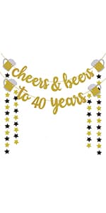 40th Birthday Gifts for Men Whiskey Glass Set - 40th Birthday Decorations, Party Supplies - 40 Year Anniversary, Bday Gifts Ideas for Him, Dad, Husband, Friends - Wood Box & Whiskey Stones & Coaster