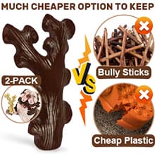 2 Pack Dog Chew Toys for Aggressive Chewers,Boredom and Stimulating Best Dog Toys for Medium/Large Breed,Tough Almost Indestructible Dog Bones for Teeth Cleaning and Training