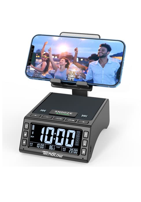 TechGlow Foldable Cellphone Stand with Bluetooth Speaker Power Bank 360° Rotatable Phone Stand Birthday Gifts for Men Women Mother Father Cool Tech Gadgets