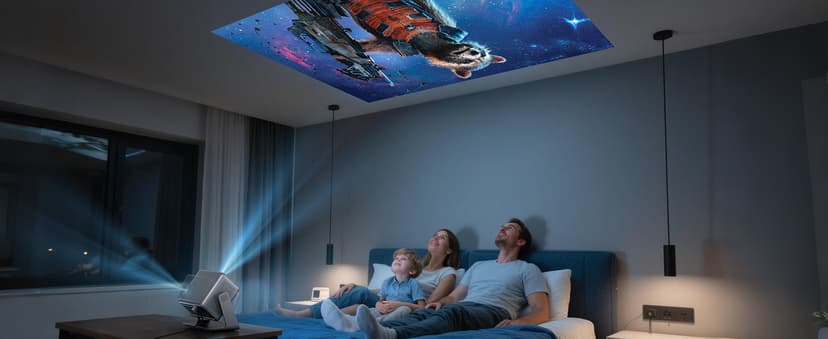 Goodee Viedo Projector With Wifi And Bluetooth, Smart Movie System/ Dolby Audio/ Auto Focus & Keystone Portable Projector, 4k Video Decode & 1080p Native For Home Theater / Outdoor