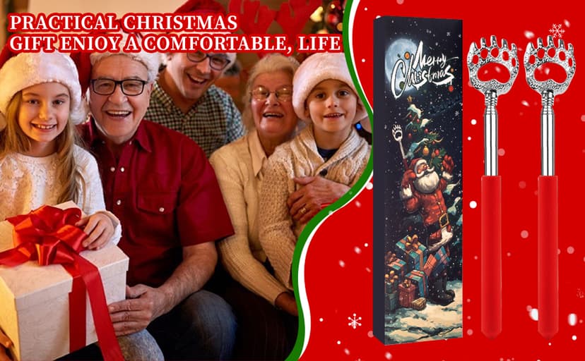 Unique Extendable Back Scratcher Gifts for Women Men Who Have Everything, Ideal Secret Santa Christmas Gifts for Dad Mom Grandma Sister Friends, Stocking Stuffers for Adults Men Women