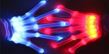 Kids Toys 12 Colors LED Gloves Cool Toys Gifts for Age 3-5 6-8 Years Old Boys Girls Halloween Costumes Light Up Gloves Stocking Stuffers Christmas Birthday Parties Gifts (1 Pairs S)