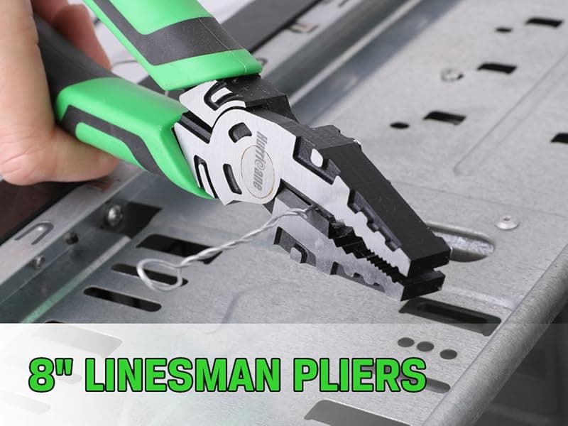 HURRICANE 3-Piece Pliers Set - Heavy-Duty with 8-Inch Linesman, Needle Nose Pliers and 6-Inch Diagonal Cutters for Basic Repair