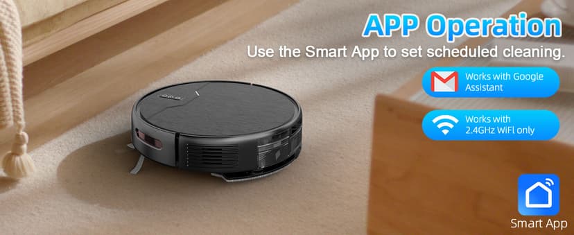 Robot Vacuum and Mop Combo, Robot Vacuum Cleaner, 6 Cleaning Modes, Large Capacity Water Tank Dustbin, Self-Charging, WiFi/App/Alexa, Ideal for Hard Floor, Carpet, Pet Hair