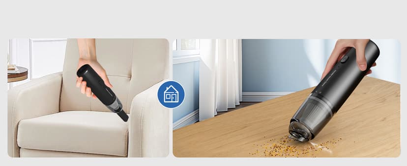 Handheld Vacuum Cordless, Car Vacuum Cleaner Portable with HEPA Filter, 2 Suction Modes, Mini Hand Held Vacuum Rechargeable for Car, Home, Pet Hair, Office, Desk, Keyboards (Black)