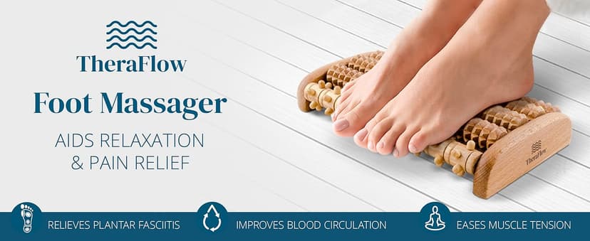 Theraflow Foot Roller for Plantar Fasciitis Relief | Feet Massage Gift for Women and Men | Foot Massager for Neuropathy, Reflexology and Deep Tissue Muscle Massage | Relaxing Gifts for Mom and Dad