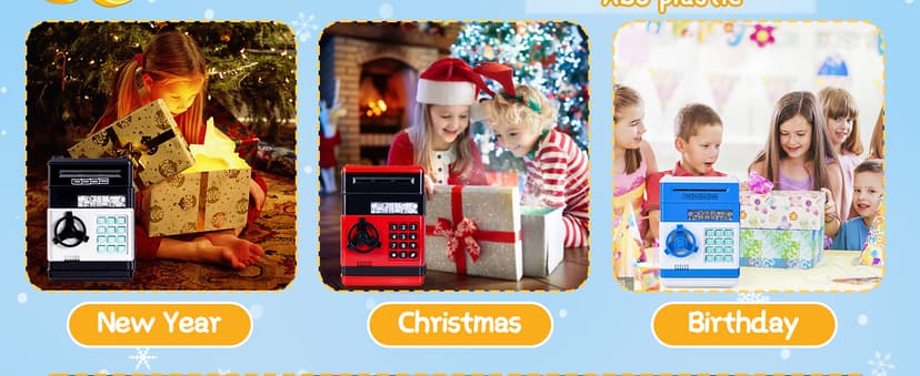 Refasy Piggy Bank Cash Coin Can ATM Bank Electronic Coin Money Bank for Kids Age 3-12, Money Savings Box Mini ATM Coin Bank Toys Gifts for 3 4 5 6 7 8 9 10 11 12 Year Old Boys Girls