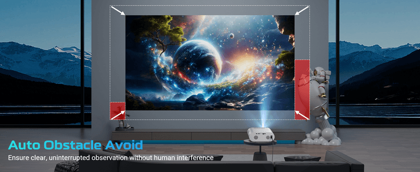 GooDee Smart Viedo Projector 4K with WiFi and Bluetooth, 1000ANSI Brightness Auto Keystone Focus Mini Movie Projector Portable for Home Theather Indoor/Outdoor