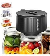 Upgraded 3-in-1 Electric Mason Jar Vacuum Sealer Kit for Jars, Bags, Food Savers & Containers | Auto-Stop Jar Sealer with 4-Hours Battery Life & One-Handed Operation for Dry Foods, Jams & Leftovers