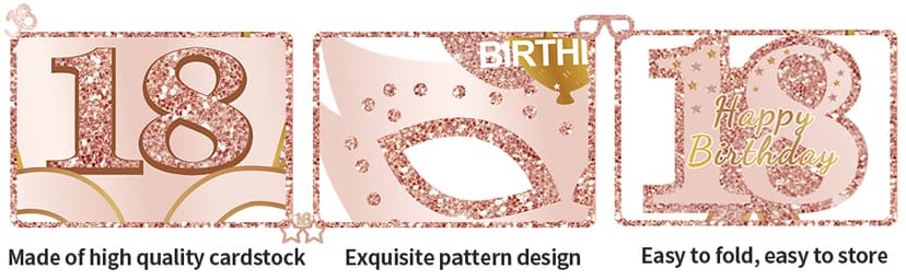 24PCS 18th Birthday Eyeglasses Decorations for Girls, Pink Rose Gold Happy 18th Birthday Paper Eyeglasses Party Supplies, Eighteen Year Old Bday Glasses Decor