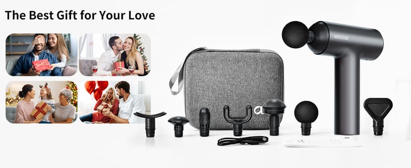 arboleaf Massage Gun deep Tissue, 6 Speeds Powerful Handheld Percussion Muscle Massager Gun with Portable Travel Case for Back, Shoulder, Sore Muscles, Pain Relief for Athletes, Relax, Gifts