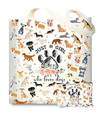 Cute Gifts for Dog Lover, Dog mom Gift Reusable Grocery Beach Shopping Bag for Women, Birthday Gift for Mom Daughter Friends Sisters Who Loves Dogs