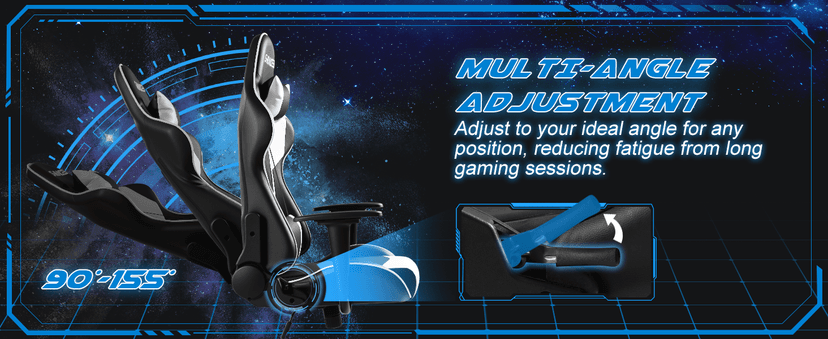 Homall Gaming Chair, Office Chair High Back Computer Chair Leather Desk Chair Racing Executive Ergonomic Adjustable Swivel Task Chair with Headrest and Lumbar Support (White)