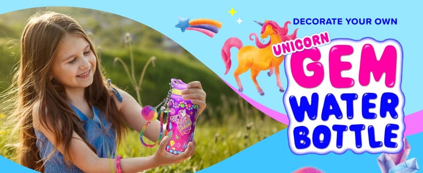 PURPLE LADYBUG Decorate Your Own Water Bottle Kit for Girls - Gifts for Ages 5 6 7 8 9 10 Year Old Girl Birthday, Girl Christmas Gifts Unicorn Toys Crafts Kids Ages 6-12