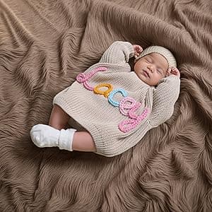 Personalized Baby Sweater with Name,One Birthday Gift,Custom Name Embroidered Knit Sweater,Newborn Baby Girl Boy Sweater,Monogrammed Newborn Gifts