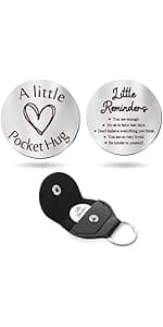 Sureio Pocket Hug Token Gift Long Distance Relationship Keepsake Inspirational Gift with Keychain