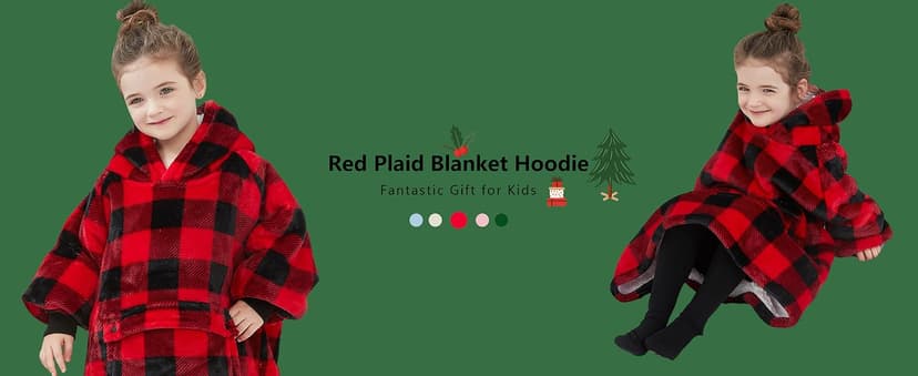 KFUBUO Wearable Blanket Hoodie for Kids Sherpa Patterns Oversized Sweatshirt Blanket With Pocket 6-10 Year Old Girl Boy Birthday Gifts Cat