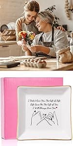 Sister Gifts Trinket Jewelry Dish- Side by side or miles apart, sisters are always close at heart, Sisters Birthday Gifts Mother's Day Valentines Christmas Gift for Sister from Sister