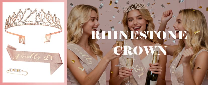 Sweet 16 Birthday Party Decorations for Girls, Sweet 16 Sash and Tiara, Cake Toppers, Number Candles and Balloons, 16th Birthday Gifts for Girls