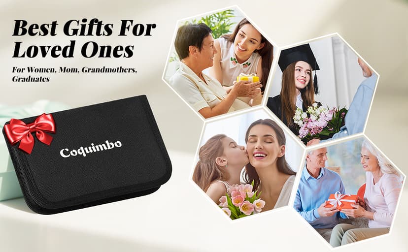 Coquimbo Sewing Kit Christmas Gifts for Grandma, Mom, Traveler, Adults, Beginner, Emergency, DIY Sewing Supplies Organizer Filled with Scissors, Thread, Sewing Needles, Tape Measure etc (Black, L)