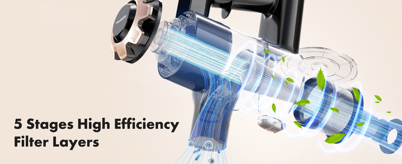 Trucozie Cordless Vacuum Cleaner, 8-in-1 Lightweight Stick Vacuum with 45mins Runtime, Powerful Suction, Vacuum Cleaners for Home, Hardwood Floors, Carpet, Pet Hair, Black