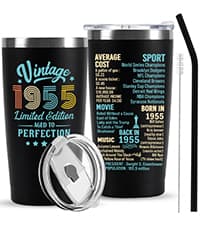 70th Birthday Gifts for Women Men, Happy 70 Year Old Birthday Gift Cutting Board for Her Him, Back In 1955 Birthday Decorations Woman Man Turning 70, 70th Cutting Board Birthday Favor