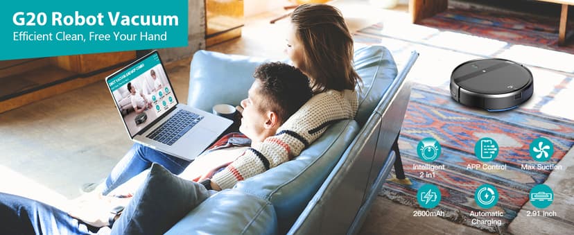 Robot Vacuum and Mop Combo, App/Alexa Control, Smart Robot Vacuum Cleaner, Ultra-Thin, Automatic Recharge Robotic Vacuum Cleaner for Pet Hair/Carpet/Hard Floor