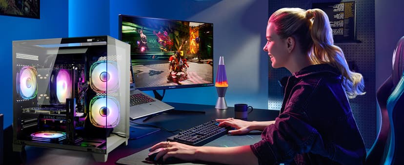 LXZ Gaming PC Desktop, I5-12400F, 2.5GHz, GeForce RTX 3050 6GB, 16GB DDR4 RAM, 1TB NVME SSD, for Gaming and Work, Black