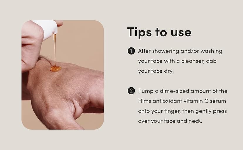 hims Vitamin C Serum for Men - Brightens, Evens Skin Tone, Reduces Wrinkles - Highly Concentrated Anti-Aging Vitamin C Face Serum for Men - 1 fl oz