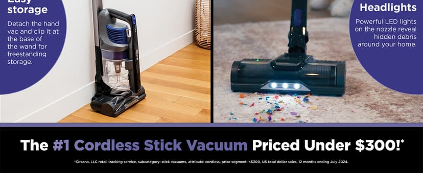 Shark | Pet Cordless Vacuum Cleaner | LED Headlights | Removable Handheld Vacuum for Pet Hair | Crevice Tool & Pet Multi-Tool Included | 40min Runtime | For Carpet & Hard Floors | Grey | IX141