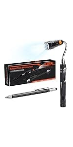 Gifts for Him, LED Magnetic Pickup Tools, Telescoping Magnetic Flashlight Pick Up Tool, Christmas Stocking Stuffers for Men Adults, Unique Cool Gifts for Men, Dad, Husband, Black