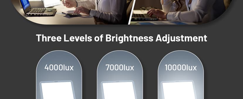 SUXIO Light Therapy Lamp - 10000 Lux Therapy Lights, 3 Timing & Mode Happy Lamp, Touch Control Daylight Lamp with Memory Function, Portable Light Therapy Box for Home/Office Use As Lift Mood