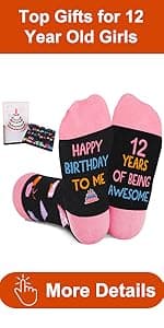 5-18 Years Old Birthday Gifts for Girls - Socks for Girls with Pop up Birthday Card, Presents for 5-18 Year Old Grils