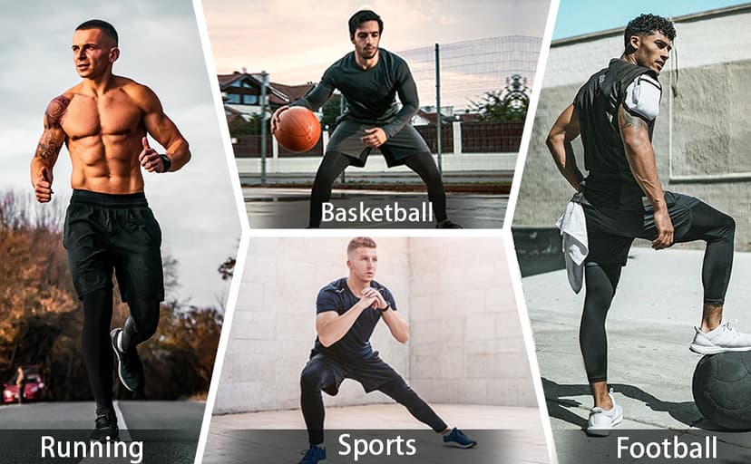 Aolesy Men's 2 in 1 Running Pants, Gym Workout Compression Pants for Men Training Athletic