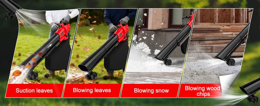 3-in-1 Electric Leaf Blower with Vacuum & Mulcher Compatible for Milwaukee 18V Battery, Leaf Vacuum Cordless with Bag 40L, Leaf Mulcher Cordless Leaf Blowers for Lawn Care, Turbo Mode (No Battery)