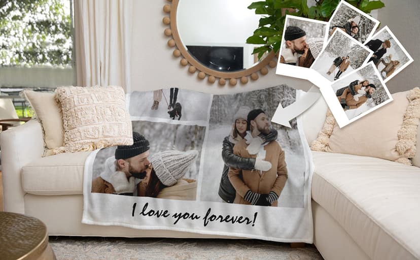 Ships Next Day, Custom Photo Blanket I Love You Girlfriend Boyfriend Gifts, Personalized Blankets Couples Gifts Christmas Blankets Women Gifts