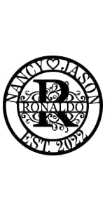 Wedding Gifts for Couples 2025, Personalized Metal Name Signs, Custom Name Signs, Custom Family Name Sign, Last Name Sign, Monogram Letters Wall Decor, House Warming Gifts New Home