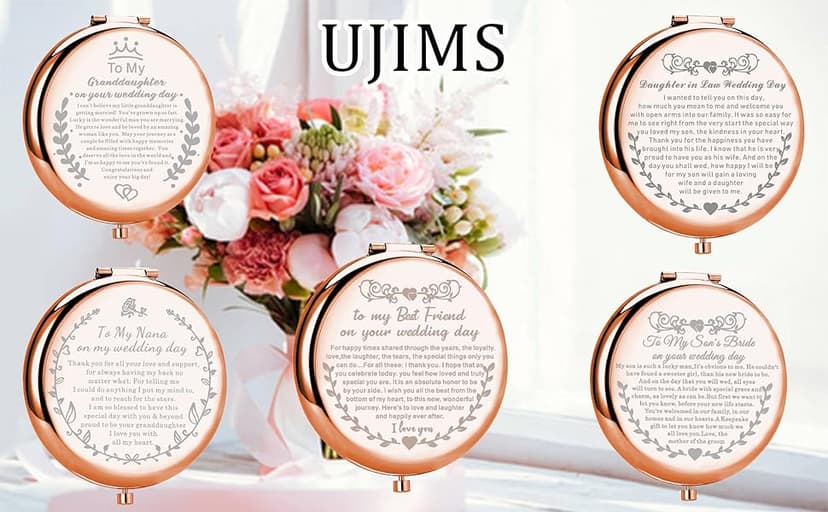 UJIMS to My Best Friend on Your Wedding Day Gifts for Bride Best Friend to Bride Makeup Mirror Wedding Gift for Bride (Best Friend to Bride Mirror)