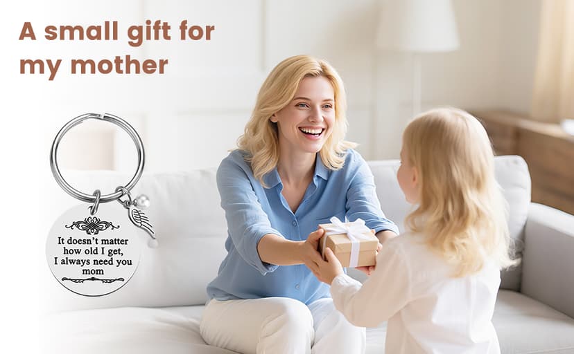 iJuqi Mother's Day Gifts from Daughter Son for Mom Birthday Valentine's Day Christmas Gifts Mom Keychain Mother Keyring