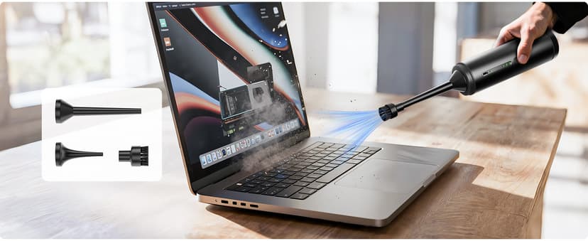 Car Vacuum Portable Cordless Handheld Vacuum Cleaner 4-in-1 Mini Cordless Vacuum with 2 Suction Modes and 16800pa Suction Power Blowing & Inflating 2 Modes Handheld Vacuum for Car, Desk, Keyboards