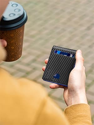 RUNBOX Slim Wallets for Men - Leather Money Clip Mens Wallet - RFID Blocking Front Pocket Bifold Wallet - Thin Credit Card Holder with Gift Box