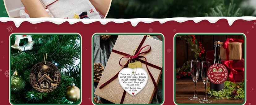 Neighbor Gifts - Neighbor Christmas Tree Decoration Ceramic Ornaments 2025- Christmas Birthday Gift Ideas for Neighbors Friends BFF Bestie Women - Thank You Gifts for Women, Friends, Xmas Decor